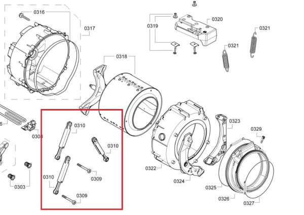 Амортизаторы 673541 Bosch/Siemens 90N (3шт.)