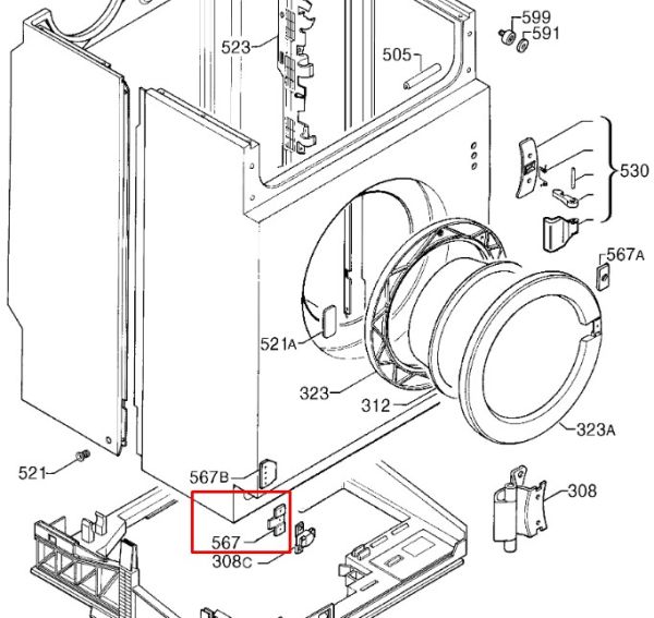 Петля 1240675007 стиральных машин Electrolux
