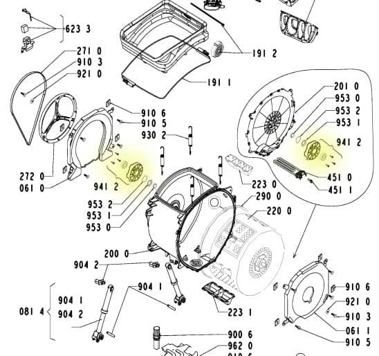 Суппорт 074 стиральной машины Ariston/Whirlpool