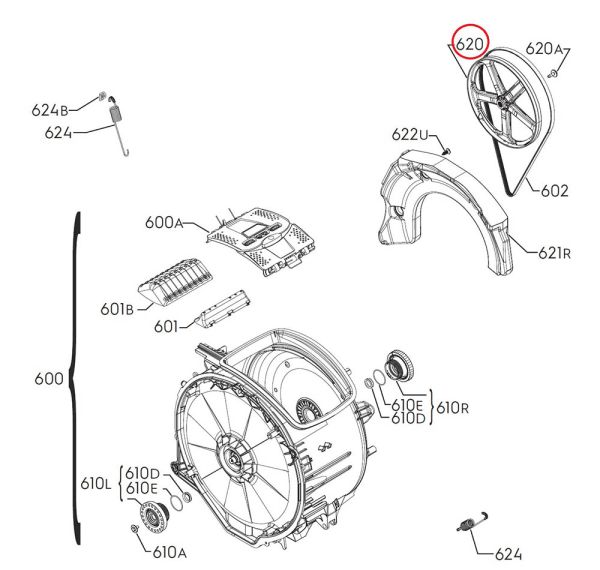 Шкив пластиковый 1084895075 AEG/Electrolux/Zanussi