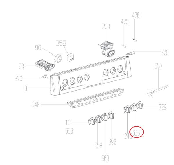Ручка переключения режимов 250315141 духовки Beko