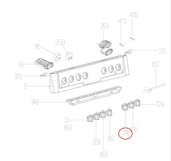 Ручка переключения режимов 250315077 духовки Beko